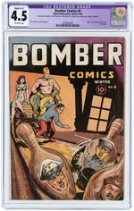 "BOMBER COMICS" #4 WINTER 1944 RESTORED CGC 4.5 SLIGHT (A-1) VG+.