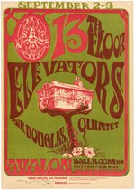 ROKY ERICKSON 13TH FLOOR ELEVATORS 1966 FAMILY DOG CONCERT POSTER FD-24 OP-1 ARTIST SIGNED.