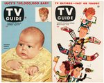 "TV GUIDE" FIRST (FEATURING LUCY'S BABY) AND THIRD ISSUE PAIR.