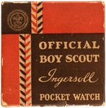 BOY SCOUT "BE PREPARED" INGERSOLL POCKETWATCH (VARIETY) WITH RARE BOX.