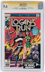 "LOGAN'S RUN" #6 JUNE 1977 CGC 9.6 NM+ SIGNATURE SERIES WITH SKETCH (FIRST SOLO THANOS STORY).