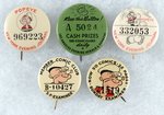 POPEYE NEWSPAPER BUTTON LOT & MEMBERSHIP CARD.