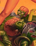 "WARLORD OF MARS ATTACKS" #2 FRAMED COMIC BOOK COVER ORIGINAL ART BY GREG HILDEBRANDT.