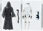 "STAR WARS" - EMPEROR AND STORMTROOPER AFA LOOSE ACTION FIGURE PAIR.