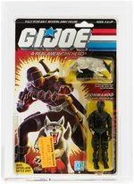"G.I. JOE - A REAL AMERICAN HERO" COMMANDO SNAKE EYES W/TIMBER SERIES 4/36 BACK AFA 85 Y-NM+.