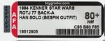 "STAR WARS: RETURN OF THE JEDI - HAN SOLO (BESPIN OUTFIT)" 77 BACK-A AFA 80+ NM.