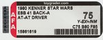 "STAR WARS: THE EMPIRE STRIKES BACK - AT-AT DRIVER" 41 BACK-A AFA 75 Y-EX+/NM.