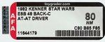 "STAR WARS: THE EMPIRE STRIKES BACK - AT-AT DRIVER" 48 BACK-C AFA 80 NM.