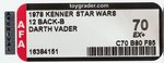 "STAR WARS - DARTH VADER" 12 BACK-B AFA 70 EX+.