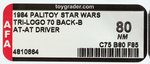 PALITOY "STAR WARS: RETURN OF THE JEDI - AT-AT DRIVER" TRI-LOGO 70 BACK-B AFA 80 NM.