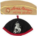 LONE RANGER HAT TRIO - BEANIE, SAILOR CAP & RARE PREMIUM OVERSEAS CAP.