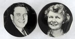 WENDELL & EDITH WILLKIE PAIR OF REAL PHOTO PORTRAIT BUTTONS.