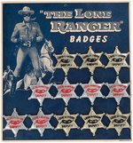 "THE LONE RANGER BADGES" FULL STORE DISPLAY CARD.