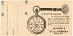 "BUSTER BROWN BLUE RIBBON SHOES" PROBABLE FIRST COMIC CHARACTER POCKET WATCH & CONTEST ENTRY CARD.