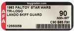 PALITOY "STAR WARS: RETURN OF THE JEDI -LANDO (SKIFF GUARD)" TRI-LOGO 70 BACK-B AFA 90 NM+/MT.