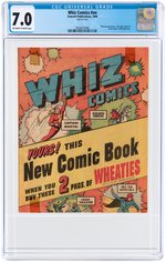 "WHIZ COMICS" #NN WHEATIES GIVEAWAY 1946 CGC 7.0 FINE/VF.