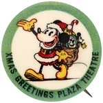 MICKEY MOUSE AS SANTA CLAUS BEAUTIFUL & SCARCE 1931 BUTTON.