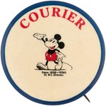 MICKEY MOUSE "COURIER" MOVIE THEATER CLUB BUTTON (VARIETY).