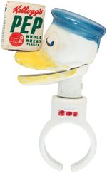 DONALD DUCK "LIVING TOY" KELLOGG'S PEP CEREAL PREMIUM RING WITH PAPER.