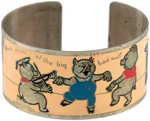 "WHO'S AFRAID OF THE BIG BAD WOLF" BUTTON & THREE LITTLE PIGS BRACELET.