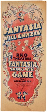 "RKO THEATRES FANTASIA SPIN & WIN GAME" MOVIE THEATER PROMOTIONAL GAME.