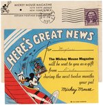 "THE MICKEY MOUSE MAGAZINE" GIFT SUBSCRIPTION CARD/ENVELOPE.