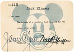 "WALT DISNEY STUDIOS - 1947 PENTHOUSE CLUB" MEMBERSHIP CARD.