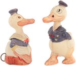 DONALD DUCK CELLULOID PAIR - TAPE MEASURE & PLASTER-FILLED FIGURE.