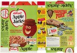 KELLOGG'S "PUFFA PUFFA RICE & APPLE JACKS" FILE COPY CEREAL BOX FLAT PAIR.