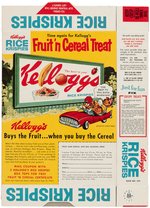 KELLOGG'S "RICE KRISPIES" FILE COPY CEREAL BOX FLAT PAIR WITH WOODY WOODPECKER & "ATOM SUB OFFERS.