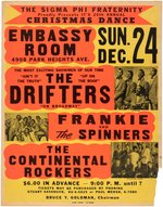 THE DRIFTERS 1967 BALTIMORE MARYLAND CARDBOARD CONCERT POSTER.