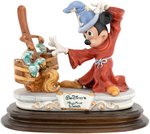 "MICKEY MOUSE IN FANTASIA" IMPRESSIVE LAURENZ OF ITALY CAPODIMONTE SCULPTURE.