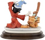 "MICKEY MOUSE IN FANTASIA" IMPRESSIVE LAURENZ OF ITALY CAPODIMONTE SCULPTURE.