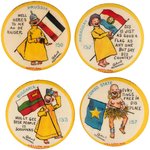 YELLOW KID HIGH ADMIRAL CIGARETTE BUTTONS #150, 152, 153, 157.