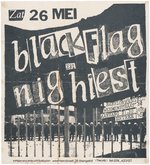 BLACK FLAG & NIG HIEST 1984 NETHERLANDS SILKSCREEN CONCERT POSTER.