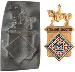 TOM MIX "STRAIGHT SHOOTER" BADGE UNIQUE LEAD PROOF & HIGH GRADE BADGE.