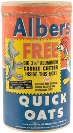 "ALBERS QUICK OATS" CONTAINER FEATURING "WOODY WOODPECKER'S DRAWING LESSON" PREMIUM CARD OFFER.