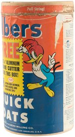 "ALBERS QUICK OATS" CONTAINER FEATURING "WOODY WOODPECKER'S DRAWING LESSON" PREMIUM CARD OFFER.