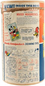 "ALBERS QUICK OATS" CONTAINER FEATURING "WOODY WOODPECKER'S DRAWING LESSON" PREMIUM CARD OFFER.