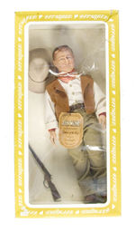 JOHN WAYNE/EFFANBEE COMMEMORATIVE DOLL WITH LETTER AND BOX.