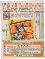 "TOM MIX" NATIONAL CHICLE CO. GUM WRAPPER & BOOKLETS.