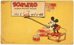 "MICKEY MOUSE" RARE SPANISH VERSION GUM CARD ALBUM WITH NEAR SET OF CARDS.