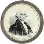 RARE CLAY AND WASHINGTON C. 1844 PEWTER RIM CAMPAIGN BADGE.