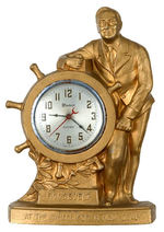 "ROOSEVELT/AT THE WHEEL FOR A NEW DEAL" ELECTRIC CLOCK BY WINDSOR FROM 1933.
