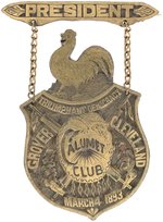ORNATE CLEVELAND "CALUMET CLUB" BALTIMORE, MARYLAND 1893 INAUGURAL BADGE.