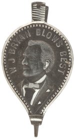 ANTI "W. J. BRYAN BLOWS BEST" FIGURAL BELLOWS LAPEL STUD.