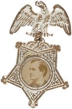 BRYAN HIGH GRADE SILVER FIVE POINTED STAR PORTRAIT BADGE.