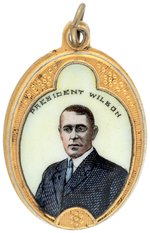 SUPERB "PRESIDENT WILSON" ENAMEL PORTRAIT MEDALLION.