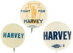 WILLIAM HOPE "COIN" HARVEY LIBERTY PARTY TRIO OF 1932 CAMPAIGN BUTTONS.