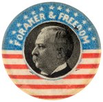 RARE "FORAKER & FREEDOM" 1908 PRESIDENTIAL HOPEFUL BUTTON.